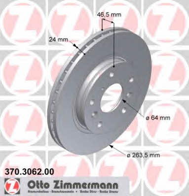 Otto Zimmermann 370.3062.00 Brake disc 370306200: Buy near me in Poland at 2407.PL - Good price!
