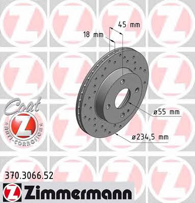 Otto Zimmermann 370.3066.52 Тормозной диск передний вентилируемый 370306652: Отличная цена - Купить в Польше на 2407.PL!