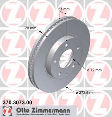 Otto Zimmermann 370.3073.00 Диск тормозной 370307300: Отличная цена - Купить в Польше на 2407.PL!