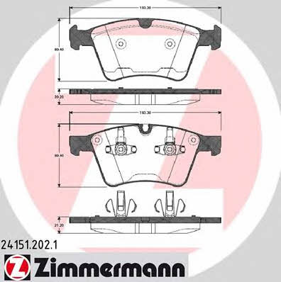 Otto Zimmermann 24151.202.1 Brake Pad Set, disc brake 241512021: Buy near me in Poland at 2407.PL - Good price!