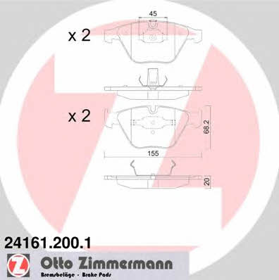 Otto Zimmermann 24161.200.1 Тормозные колодки дисковые, комплект 241612001: Отличная цена - Купить в Польше на 2407.PL!