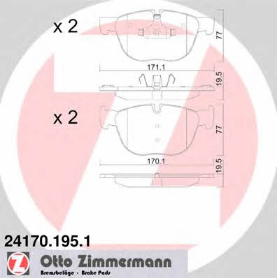 Otto Zimmermann 24170.195.1 Brake Pad Set, disc brake 241701951: Buy near me in Poland at 2407.PL - Good price!