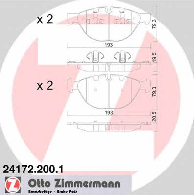 Otto Zimmermann 24172.200.1 Тормозные колодки дисковые, комплект 241722001: Отличная цена - Купить в Польше на 2407.PL!