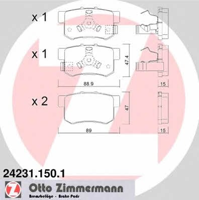 Otto Zimmermann 24231.150.1 Тормозные колодки дисковые, комплект 242311501: Отличная цена - Купить в Польше на 2407.PL!