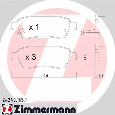 Otto Zimmermann 24240.165.1 Brake Pad Set, disc brake 242401651: Buy near me in Poland at 2407.PL - Good price!