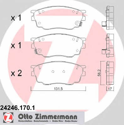 Otto Zimmermann 24246.170.1 Brake Pad Set, disc brake 242461701: Buy near me in Poland at 2407.PL - Good price!