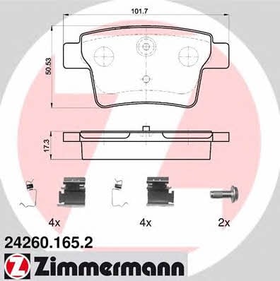 Otto Zimmermann 24260.165.2 Brake Pad Set, disc brake 242601652: Buy near me in Poland at 2407.PL - Good price!