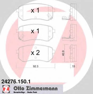 Otto Zimmermann 24276.150.1 Тормозные колодки дисковые, комплект 242761501: Отличная цена - Купить в Польше на 2407.PL!