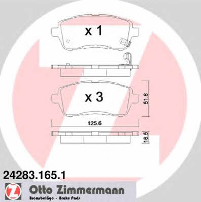 Otto Zimmermann 24283.165.1 Brake Pad Set, disc brake 242831651: Buy near me in Poland at 2407.PL - Good price!