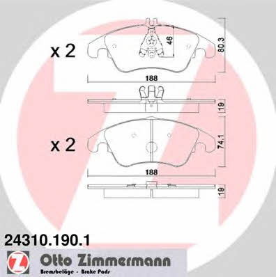 Otto Zimmermann 24310.190.1 Brake Pad Set, disc brake 243101901: Buy near me in Poland at 2407.PL - Good price!