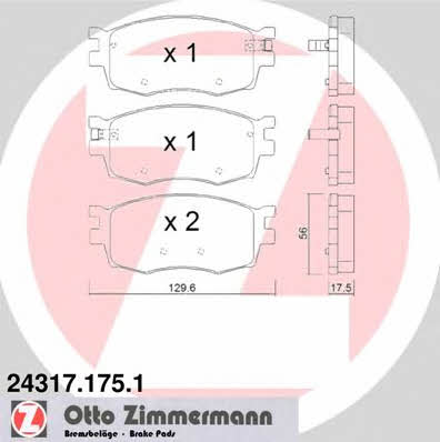 Otto Zimmermann 24317.175.1 Тормозные колодки дисковые, комплект 243171751: Отличная цена - Купить в Польше на 2407.PL!