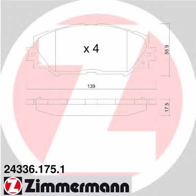 Otto Zimmermann 24336.175.1 Brake Pad Set, disc brake 243361751: Buy near me in Poland at 2407.PL - Good price!