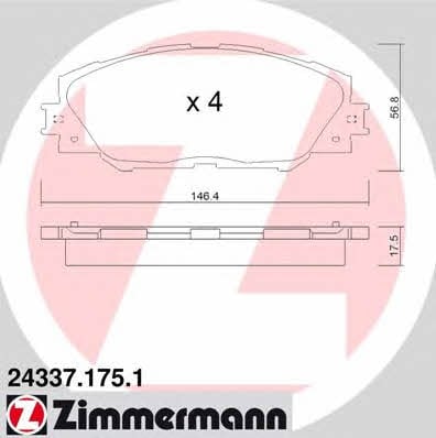 Otto Zimmermann 24337.175.1 Brake Pad Set, disc brake 243371751: Buy near me in Poland at 2407.PL - Good price!