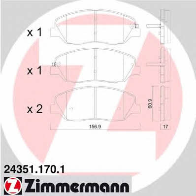 Otto Zimmermann 24351.170.1 Brake Pad Set, disc brake 243511701: Buy near me in Poland at 2407.PL - Good price!