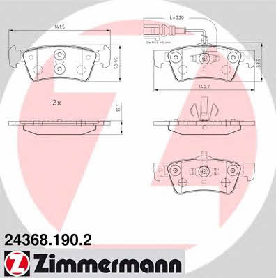 Otto Zimmermann 24368.190.2 Гальмівні колодки, комплект 243681902: Приваблива ціна - Купити у Польщі на 2407.PL!