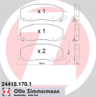 Otto Zimmermann 24418.170.1 Brake Pad Set, disc brake 244181701: Buy near me in Poland at 2407.PL - Good price!