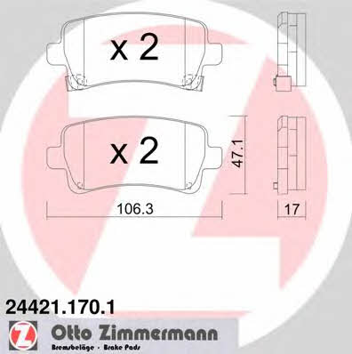 Otto Zimmermann 24421.170.1 Тормозные колодки дисковые, комплект 244211701: Купить в Польше - Отличная цена на 2407.PL!
