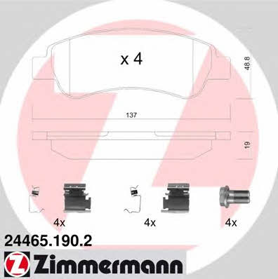Otto Zimmermann 24465.190.2 Тормозные колодки дисковые, комплект 244651902: Отличная цена - Купить в Польше на 2407.PL!