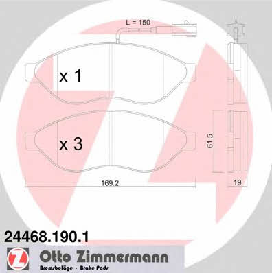 Otto Zimmermann 24468.190.1 Тормозные колодки дисковые, комплект 244681901: Купить в Польше - Отличная цена на 2407.PL!