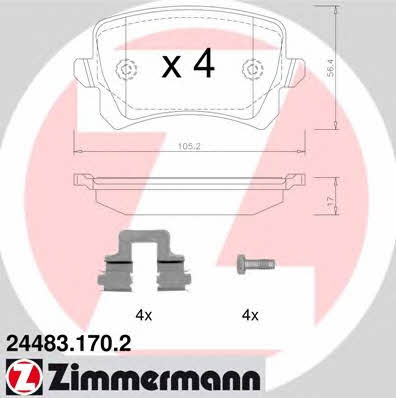 Otto Zimmermann 24483.170.2 Тормозные колодки дисковые, комплект 244831702: Купить в Польше - Отличная цена на 2407.PL!