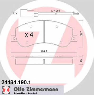 Otto Zimmermann 24484.190.1 Тормозные колодки дисковые, комплект 244841901: Отличная цена - Купить в Польше на 2407.PL!