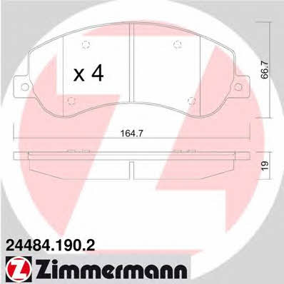 Otto Zimmermann 24484.190.2 Тормозные колодки дисковые, комплект 244841902: Отличная цена - Купить в Польше на 2407.PL!