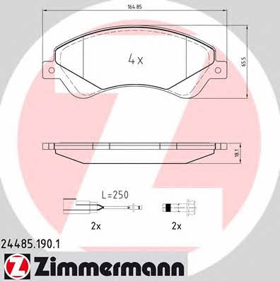 Otto Zimmermann 24485.190.1 Brake Pad Set, disc brake 244851901: Buy near me at 2407.PL in Poland at an Affordable price!