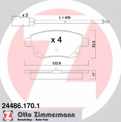 Otto Zimmermann 24486.170.1 Brake Pad Set, disc brake 244861701: Buy near me in Poland at 2407.PL - Good price!