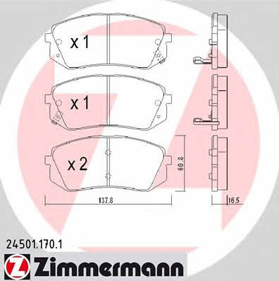 Otto Zimmermann 24501.170.1 Brake Pad Set, disc brake 245011701: Buy near me in Poland at 2407.PL - Good price!