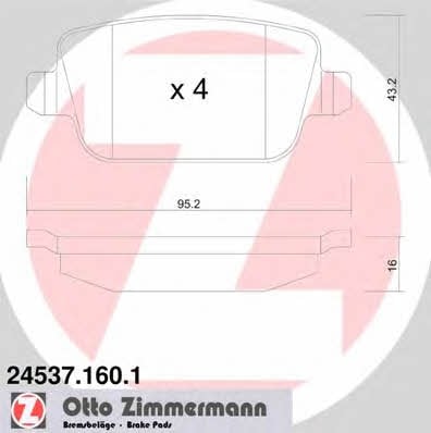 Otto Zimmermann 24537.160.1 Brake Pad Set, disc brake 245371601: Buy near me in Poland at 2407.PL - Good price!