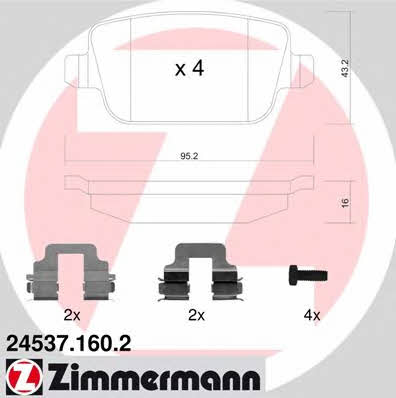 Otto Zimmermann 24537.160.2 Brake Pad Set, disc brake 245371602: Buy near me in Poland at 2407.PL - Good price!