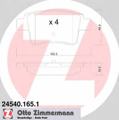 Otto Zimmermann 24540.165.1 Brake Pad Set, disc brake 245401651: Buy near me in Poland at 2407.PL - Good price!