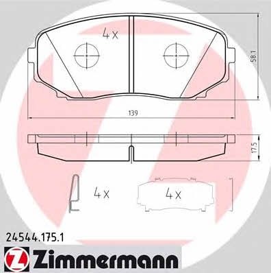 Otto Zimmermann 24544.175.1 Brake Pad Set, disc brake 245441751: Buy near me in Poland at 2407.PL - Good price!