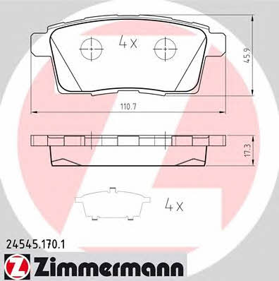 Otto Zimmermann 24545.170.1 Brake Pad Set, disc brake 245451701: Buy near me in Poland at 2407.PL - Good price!