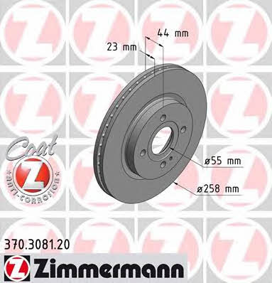 Otto Zimmermann 370.3081.20 Front brake disc ventilated 370308120: Buy near me in Poland at 2407.PL - Good price!