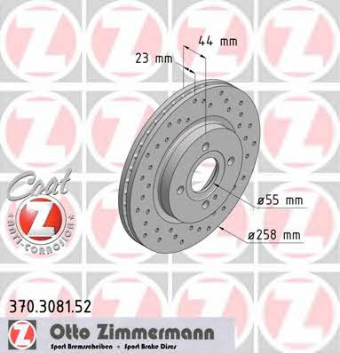 Otto Zimmermann 370.3081.52 Brake disc 370308152: Buy near me in Poland at 2407.PL - Good price!