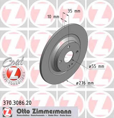 Otto Zimmermann 370.3086.20 Диск тормозной 370308620: Отличная цена - Купить в Польше на 2407.PL!