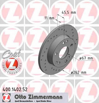 Otto Zimmermann 400.1402.52 Innenbelüftete Bremsscheibe vorne 400140252: Kaufen Sie zu einem guten Preis in Polen bei 2407.PL!