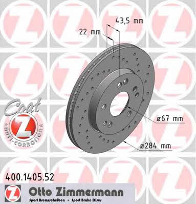 Otto Zimmermann 400.1405.52 Brake disc 400140552: Buy near me in Poland at 2407.PL - Good price!