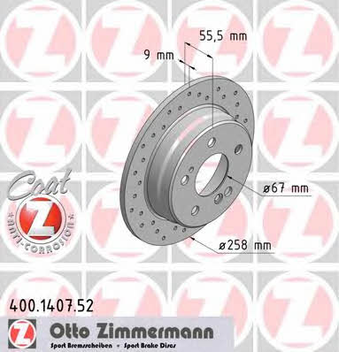 Otto Zimmermann 400.1407.52 Диск гальмівний 400140752: Приваблива ціна - Купити у Польщі на 2407.PL!