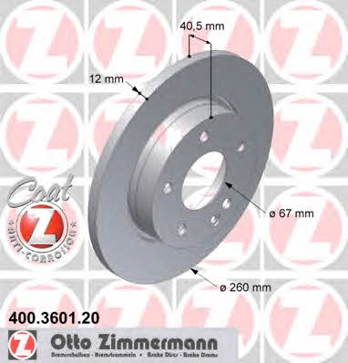 Otto Zimmermann 400.3601.20 Tarcza hamulcowa 400360120: Dobra cena w Polsce na 2407.PL - Kup Teraz!