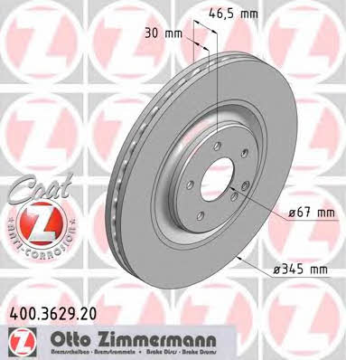 Otto Zimmermann 400.3629.20 Tarcza hamulcowa 400362920: Atrakcyjna cena w Polsce na 2407.PL - Zamów teraz!