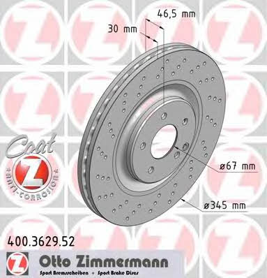 Otto Zimmermann 400.3629.52 Tarcza hamulcowa 400362952: Dobra cena w Polsce na 2407.PL - Kup Teraz!