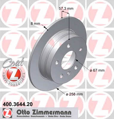 Otto Zimmermann 400.3644.20 Tarcza hamulcowa tylna, niewentylowana 400364420: Dobra cena w Polsce na 2407.PL - Kup Teraz!