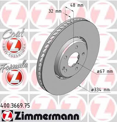 Otto Zimmermann 400.3669.75 Brake disc 400366975: Buy near me in Poland at 2407.PL - Good price!