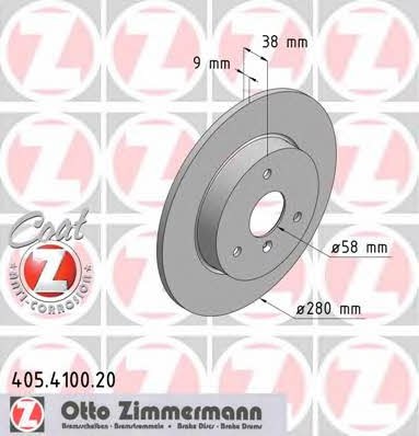 Otto Zimmermann 405.4100.20 Unventilated front brake disc 405410020: Buy near me in Poland at 2407.PL - Good price!