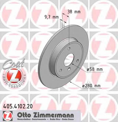 Otto Zimmermann 405.4102.20 Niewentylowana przednia tarcza hamulcowa 405410220: Atrakcyjna cena w Polsce na 2407.PL - Zamów teraz!