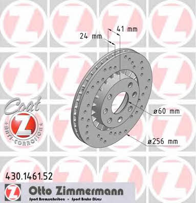 Otto Zimmermann 430.1461.52 Brake disc 430146152: Buy near me in Poland at 2407.PL - Good price!