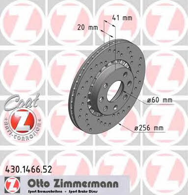 Otto Zimmermann 430.1466.52 Brake disc 430146652: Buy near me in Poland at 2407.PL - Good price!