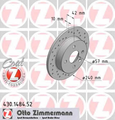 Otto Zimmermann 430.1484.52 Brake disc 430148452: Buy near me in Poland at 2407.PL - Good price!